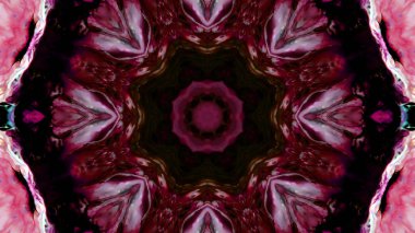 Soyut boya fırça mürekkep patlayabilir formanın düzgün kavramı simetrik desen süs dekoratif Kaleidoscope hareketi geometrik daire ve yıldız şekli