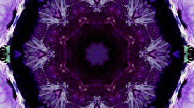 Soyut boya fırça mürekkep patlayabilir formanın düzgün kavramı simetrik desen süs dekoratif Kaleidoscope hareketi geometrik daire ve yıldız şekli