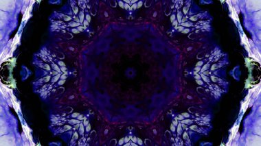 Soyut boya fırça mürekkep patlayabilir formanın düzgün kavramı simetrik desen süs dekoratif Kaleidoscope hareketi geometrik daire ve yıldız şekli