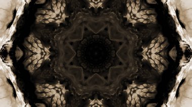 Soyut boya fırça mürekkep patlayabilir formanın düzgün kavramı simetrik desen süs dekoratif Kaleidoscope hareketi geometrik daire ve yıldız şekli