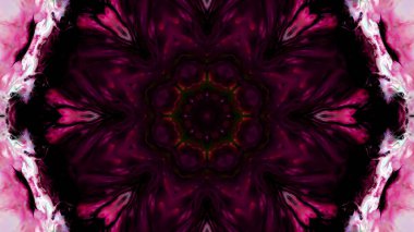 Soyut boya fırça mürekkep patlayabilir formanın düzgün kavramı simetrik desen süs dekoratif Kaleidoscope hareketi geometrik daire ve yıldız şekli