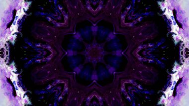 Soyut boya fırça mürekkep patlayabilir formanın düzgün kavramı simetrik desen süs dekoratif Kaleidoscope hareketi geometrik daire ve yıldız şekli