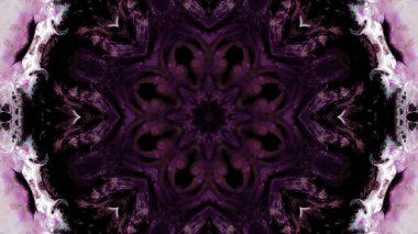 Soyut boya fırça mürekkep patlayabilir formanın düzgün kavramı simetrik desen süs dekoratif Kaleidoscope hareketi geometrik daire ve yıldız şekli