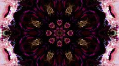 Soyut boya fırça mürekkep patlayabilir formanın düzgün kavramı simetrik desen süs dekoratif Kaleidoscope hareketi geometrik daire ve yıldız şekli