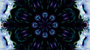 Soyut boya fırça mürekkep patlayabilir formanın düzgün kavramı simetrik desen süs dekoratif Kaleidoscope hareketi geometrik daire ve yıldız şekli