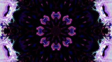 Soyut boya fırça mürekkep patlayabilir formanın düzgün kavramı simetrik desen süs dekoratif Kaleidoscope hareketi geometrik daire ve yıldız şekli