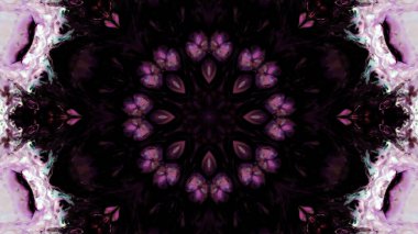 Soyut boya fırça mürekkep patlayabilir formanın düzgün kavramı simetrik desen süs dekoratif Kaleidoscope hareketi geometrik daire ve yıldız şekli