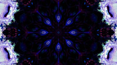 Soyut boya fırça mürekkep patlayabilir formanın düzgün kavramı simetrik desen süs dekoratif Kaleidoscope hareketi geometrik daire ve yıldız şekli