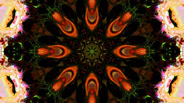 Soyut boya fırça mürekkep patlayabilir formanın düzgün kavramı simetrik desen süs dekoratif Kaleidoscope hareketi geometrik daire ve yıldız şekli