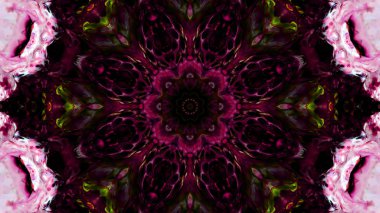 Soyut boya fırça mürekkep patlayabilir formanın düzgün kavramı simetrik desen süs dekoratif Kaleidoscope hareketi geometrik daire ve yıldız şekli