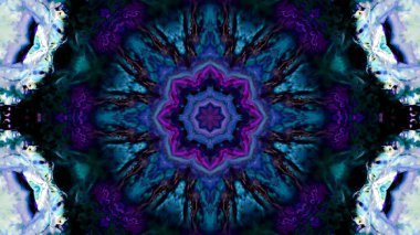 Soyut boya fırça mürekkep patlayabilir formanın düzgün kavramı simetrik desen süs dekoratif Kaleidoscope hareketi geometrik daire ve yıldız şekli