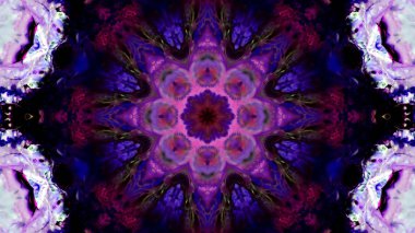 Soyut boya fırça mürekkep patlayabilir formanın düzgün kavramı simetrik desen süs dekoratif Kaleidoscope hareketi geometrik daire ve yıldız şekli