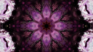 Soyut boya fırça mürekkep patlayabilir formanın düzgün kavramı simetrik desen süs dekoratif Kaleidoscope hareketi geometrik daire ve yıldız şekli