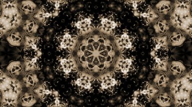 Soyut boya fırça mürekkep patlayabilir formanın düzgün kavramı simetrik desen süs dekoratif Kaleidoscope hareketi geometrik daire ve yıldız şekli