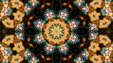 Soyut boya fırça mürekkep patlayabilir formanın düzgün kavramı simetrik desen süs dekoratif Kaleidoscope hareketi geometrik daire ve yıldız şekli