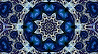 Soyut boya fırça mürekkep patlayabilir formanın düzgün kavramı simetrik desen süs dekoratif Kaleidoscope hareketi geometrik daire ve yıldız şekli