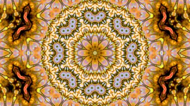 Soyut boya fırça mürekkep patlayabilir formanın düzgün kavramı simetrik desen süs dekoratif Kaleidoscope hareketi geometrik daire ve yıldız şekli