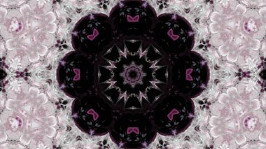 Soyut boya fırça mürekkep patlayabilir formanın düzgün kavramı simetrik desen süs dekoratif Kaleidoscope hareketi geometrik daire ve yıldız şekli