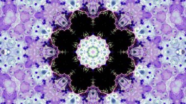 Soyut boya fırça mürekkep patlayabilir formanın düzgün kavramı simetrik desen süs dekoratif Kaleidoscope hareketi geometrik daire ve yıldız şekli