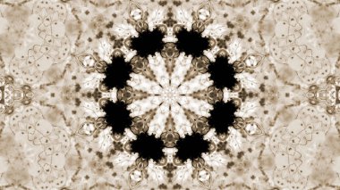 Soyut boya fırça mürekkep patlayabilir formanın düzgün kavramı simetrik desen süs dekoratif Kaleidoscope hareketi geometrik daire ve yıldız şekli