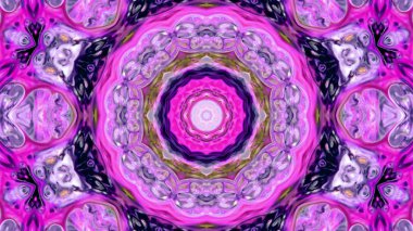 Soyut boya fırça mürekkep patlayabilir formanın düzgün kavramı simetrik desen süs dekoratif Kaleidoscope hareketi geometrik daire ve yıldız şekli