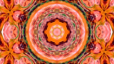 Soyut boya fırça mürekkep patlayabilir formanın düzgün kavramı simetrik desen süs dekoratif Kaleidoscope hareketi geometrik daire ve yıldız şekli