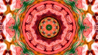 Soyut boya fırça mürekkep patlayabilir formanın düzgün kavramı simetrik desen süs dekoratif Kaleidoscope hareketi geometrik daire ve yıldız şekli