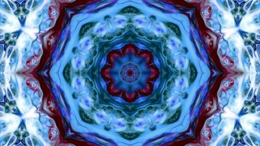 Soyut boya fırça mürekkep patlayabilir formanın düzgün kavramı simetrik desen süs dekoratif Kaleidoscope hareketi geometrik daire ve yıldız şekli