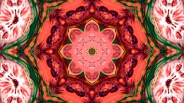 Soyut boya fırça mürekkep patlayabilir formanın düzgün kavramı simetrik desen süs dekoratif Kaleidoscope hareketi geometrik daire ve yıldız şekli