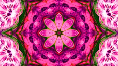 Soyut boya fırça mürekkep patlayabilir formanın düzgün kavramı simetrik desen süs dekoratif Kaleidoscope hareketi geometrik daire ve yıldız şekli