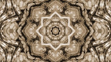 Soyut boya fırça mürekkep patlayabilir formanın düzgün kavramı simetrik desen süs dekoratif Kaleidoscope hareketi geometrik daire ve yıldız şekli