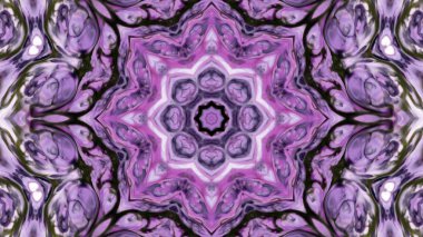 Soyut boya fırça mürekkep patlayabilir formanın düzgün kavramı simetrik desen süs dekoratif Kaleidoscope hareketi geometrik daire ve yıldız şekli