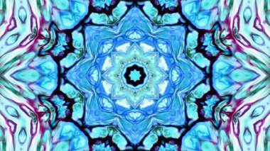 Soyut boya fırça mürekkep patlayabilir formanın düzgün kavramı simetrik desen süs dekoratif Kaleidoscope hareketi geometrik daire ve yıldız şekli