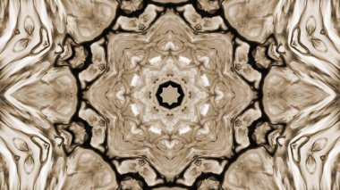 Soyut boya fırça mürekkep patlayabilir formanın düzgün kavramı simetrik desen süs dekoratif Kaleidoscope hareketi geometrik daire ve yıldız şekli