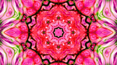 Soyut boya fırça mürekkep patlayabilir formanın düzgün kavramı simetrik desen süs dekoratif Kaleidoscope hareketi geometrik daire ve yıldız şekli