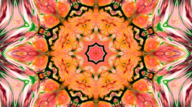 Soyut boya fırça mürekkep patlayabilir formanın düzgün kavramı simetrik desen süs dekoratif Kaleidoscope hareketi geometrik daire ve yıldız şekli