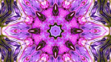 Soyut boya fırça mürekkep patlayabilir formanın düzgün kavramı simetrik desen süs dekoratif Kaleidoscope hareketi geometrik daire ve yıldız şekli