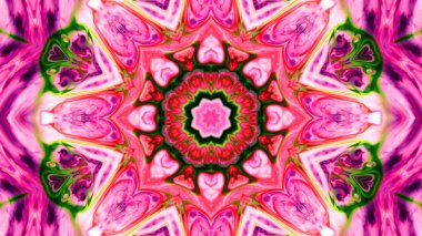 Soyut boya fırça mürekkep patlayabilir formanın düzgün kavramı simetrik desen süs dekoratif Kaleidoscope hareketi geometrik daire ve yıldız şekli