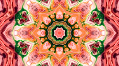 Soyut boya fırça mürekkep patlayabilir formanın düzgün kavramı simetrik desen süs dekoratif Kaleidoscope hareketi geometrik daire ve yıldız şekli