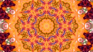 Soyut boya fırça mürekkep patlayabilir formanın düzgün kavramı simetrik desen süs dekoratif Kaleidoscope hareketi geometrik daire ve yıldız şekli