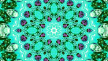 Soyut boya fırça mürekkep patlayabilir formanın düzgün kavramı simetrik desen süs dekoratif Kaleidoscope hareketi geometrik daire ve yıldız şekli