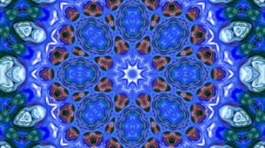 Soyut boya fırça mürekkep patlayabilir formanın düzgün kavramı simetrik desen süs dekoratif Kaleidoscope hareketi geometrik daire ve yıldız şekli