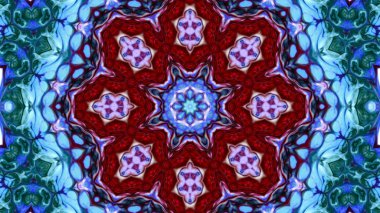 Soyut boya fırça mürekkep patlayabilir formanın düzgün kavramı simetrik desen süs dekoratif Kaleidoscope hareketi geometrik daire ve yıldız şekli