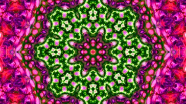 Soyut boya fırça mürekkep patlayabilir formanın düzgün kavramı simetrik desen süs dekoratif Kaleidoscope hareketi geometrik daire ve yıldız şekli