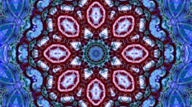 Soyut boya fırça mürekkep patlayabilir formanın düzgün kavramı simetrik desen süs dekoratif Kaleidoscope hareketi geometrik daire ve yıldız şekli