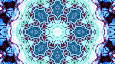 Soyut boya fırça mürekkep patlayabilir formanın düzgün kavramı simetrik desen süs dekoratif Kaleidoscope hareketi geometrik daire ve yıldız şekli