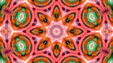 Soyut boya fırça mürekkep patlayabilir formanın düzgün kavramı simetrik desen süs dekoratif Kaleidoscope hareketi geometrik daire ve yıldız şekli