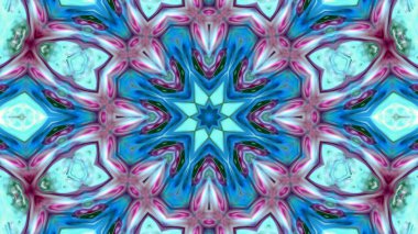 Soyut boya fırça mürekkep patlayabilir formanın düzgün kavramı simetrik desen süs dekoratif Kaleidoscope hareketi geometrik daire ve yıldız şekli