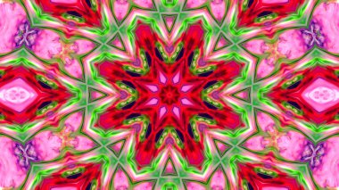 Soyut boya fırça mürekkep patlayabilir formanın düzgün kavramı simetrik desen süs dekoratif Kaleidoscope hareketi geometrik daire ve yıldız şekli