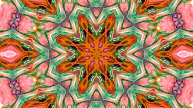 Soyut boya fırça mürekkep patlayabilir formanın düzgün kavramı simetrik desen süs dekoratif Kaleidoscope hareketi geometrik daire ve yıldız şekli